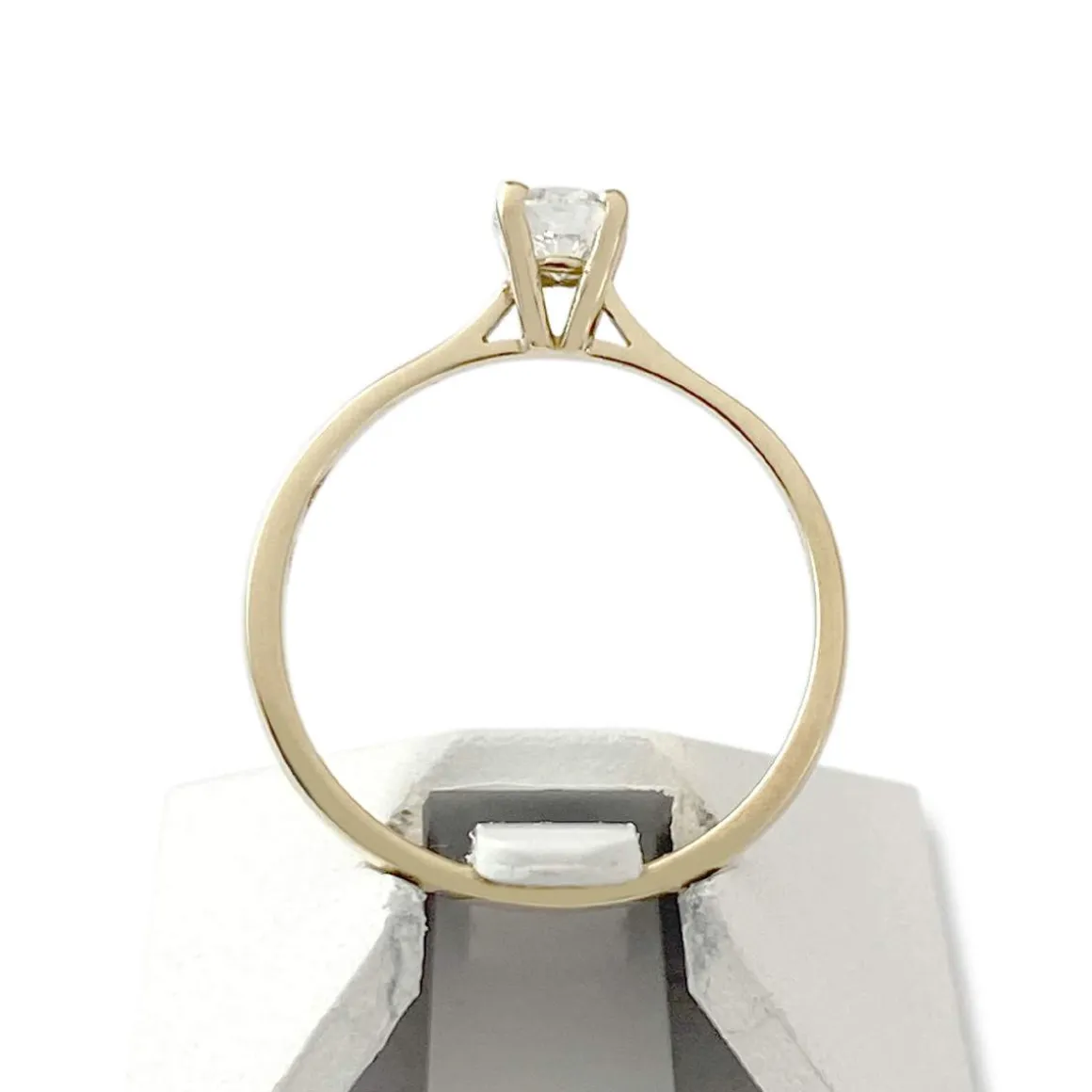 Solitaire d'occasion or 750 jaune diamant 0,25 carat