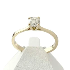 Solitaire d'occasion or 750 jaune diamant 0,25 carat