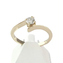 Solitaire d'occasion or 750 jaune diamant 0.25 carat