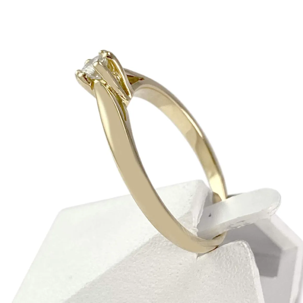 Solitaire d'occasion or 750 jaune diamant