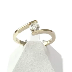 Solitaire d'occasion or 750 jaune diamant