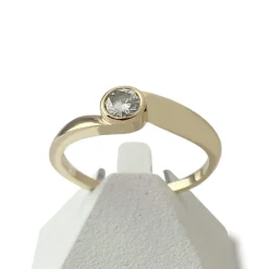 Solitaire d'occasion or 750 jaune diamant