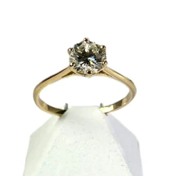 Solitaire d'occasion or 750 jaune diamant