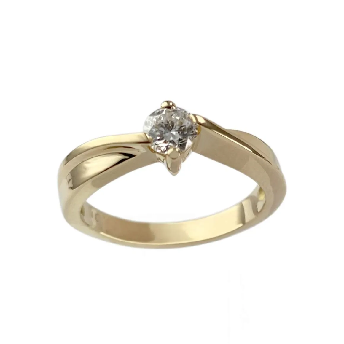 Solitaire d'occasion or 750 jaune diamant
