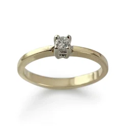 Solitaire d'occasion or 750 jaune diamant