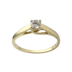 Solitaire d'occasion or 750 jaune diamant
