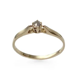 Solitaire d'occasion or 750 jaune diamant