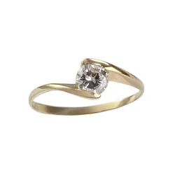 Solitaire d'occasion or 750 jaune oxyde de zirconium