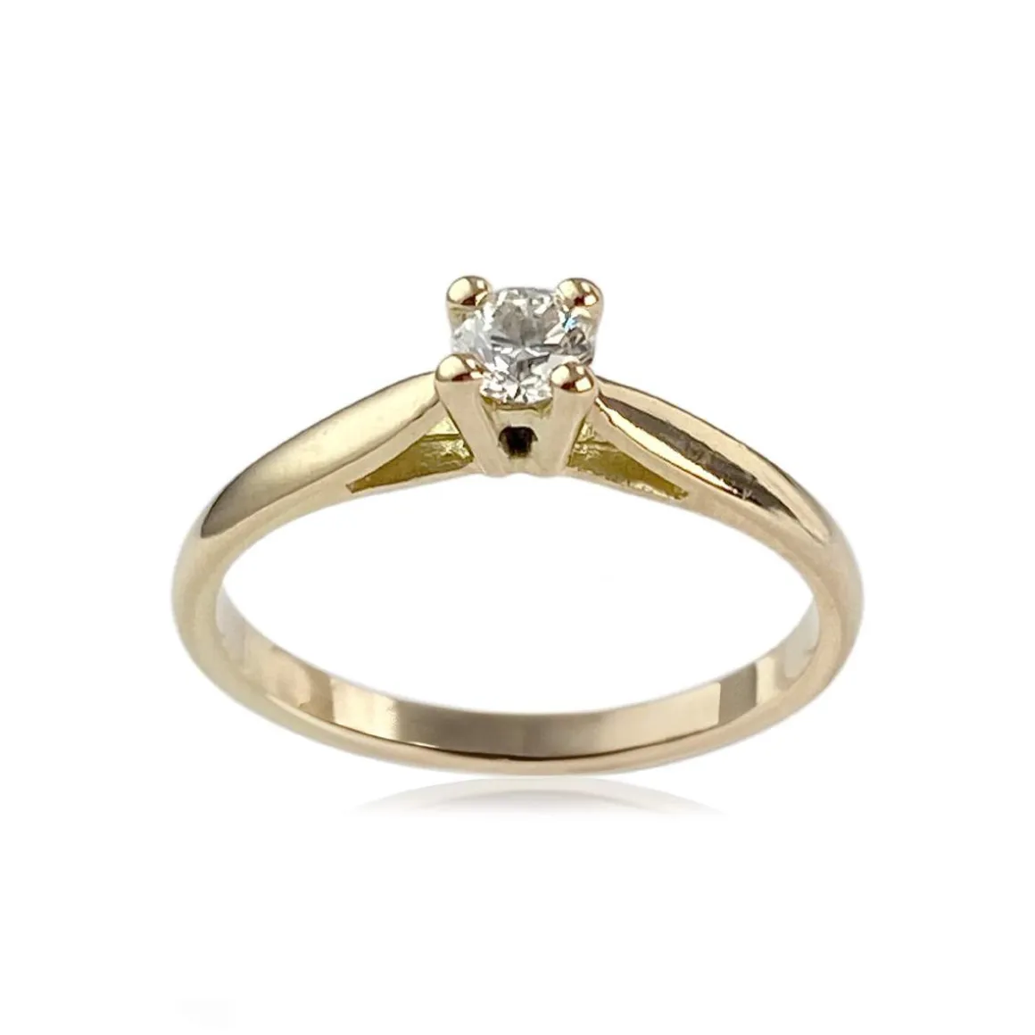 Solitaire d'occasion or 750 jaune diamant