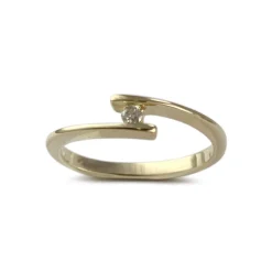 Solitaire d'occasion or 750 jaune diamant