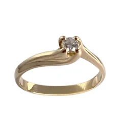 Solitaire d'occasion or 750 jaune diamant