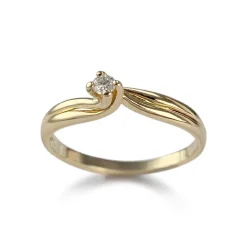 Solitaire d'occasion or 750 jaune diamant