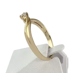 Solitaire d'occasion or 750 jaune diamant