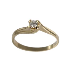 Solitaire d'occasion or 750 jaune diamant