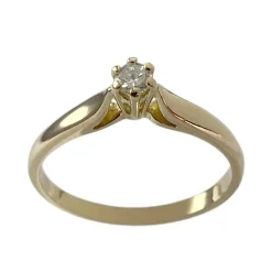 Solitaire d'occasion or 750 jaune diamant