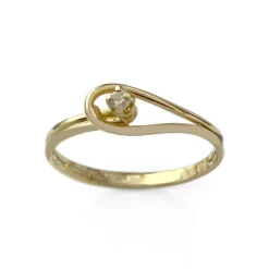Solitaire d'occasion or 750 jaune diamant