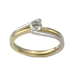 Solitaire d'occasion 2 ors 750 diamants
