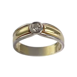 Solitaire d'occasion 2 ors 750  diamant