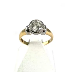 Solitaire d'occasion or 750 2 tons diamant