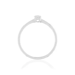 Solitaire or blanc 750 diamant 0.18 carat h/si