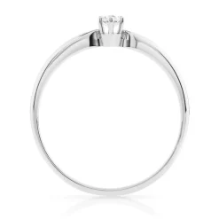 Solitaire or 750 blanc diamant 0,1 carat