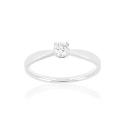 Solitaire or blanc 750 diamant 0.23 carat H/P1