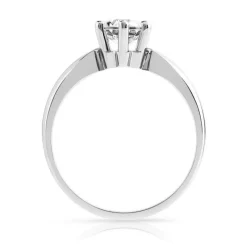 Solitaire or 750 blanc diamant 0,8 carat