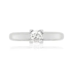 Solitaire or blanc 750 diamant 0.50 carat H/SI