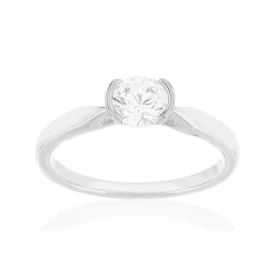 Solitaire or 750 blanc diamant HP1 0.5 carat