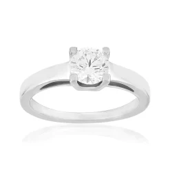 Solitaire or 750 blanc diamant HP1 0.8 carat