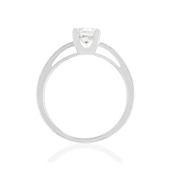 Solitaire or 750 blanc diamant HP1 0.7 carat