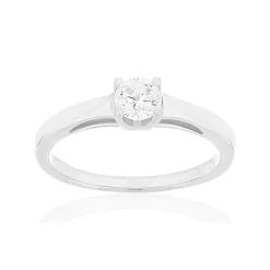 Solitaire or 750 blanc diamant HP1 0.4 carat
