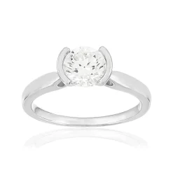 Solitaire or 750 blanc diamant HP1 1 carat