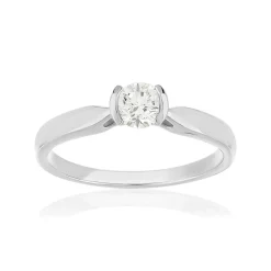 Solitaire or 750 blanc diamant HP1 0.3 carat