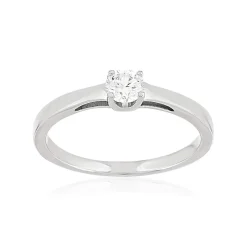 Solitaire or 750 blanc diamant HP1 0.2 carat