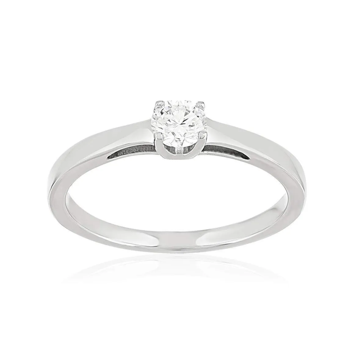 Solitaire or 750 blanc diamant HP1 0.2 carat