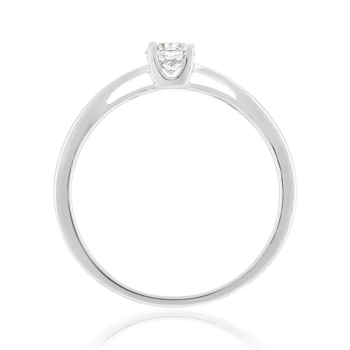 Solitaire or 750 blanc diamant HP1 0.2 carat