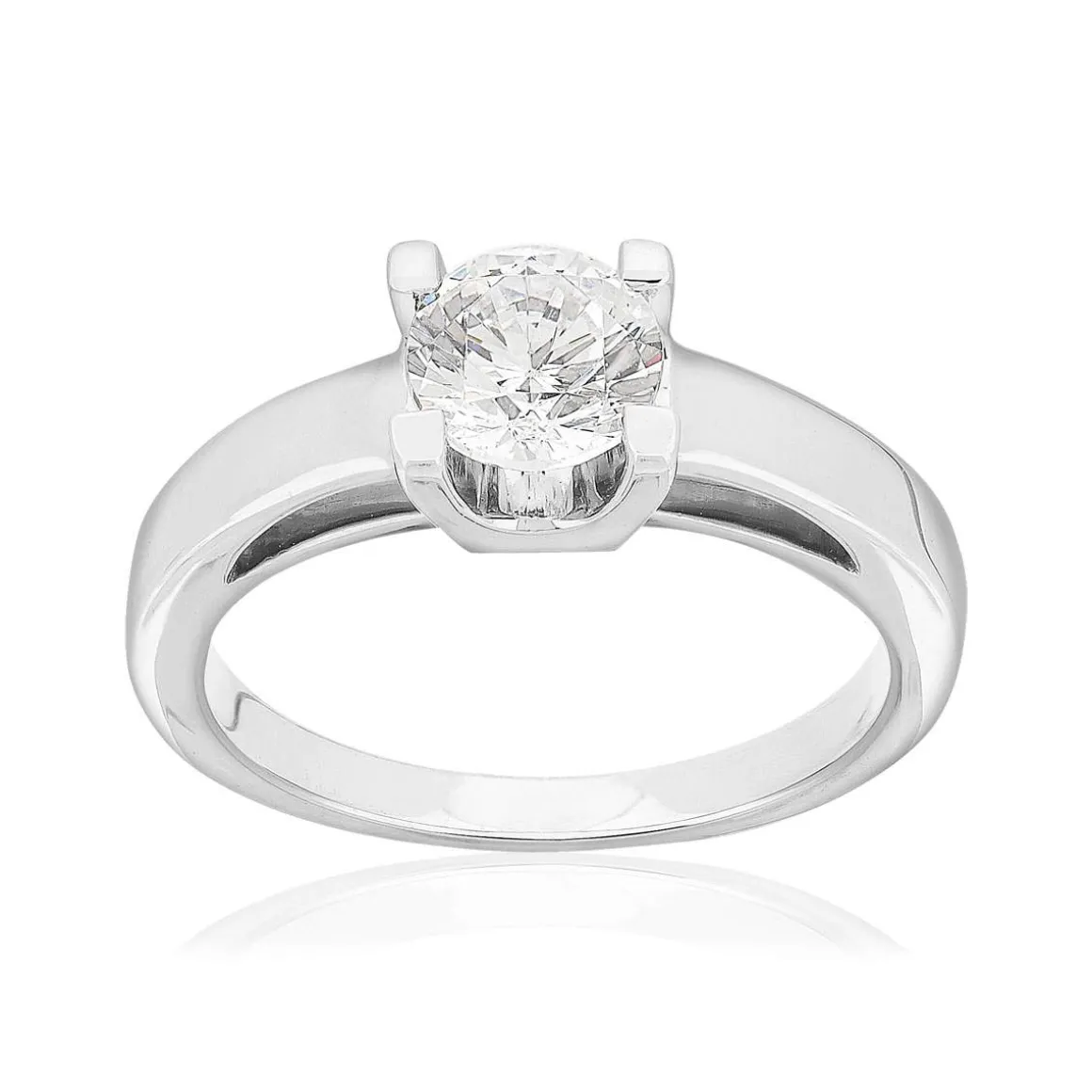 Solitaire or 750 blanc diamant HP1 1 carat