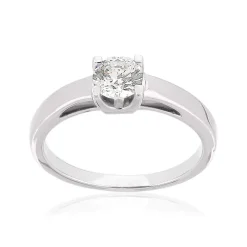 Solitaire or 750 blanc diamant HP1 0.5 carat