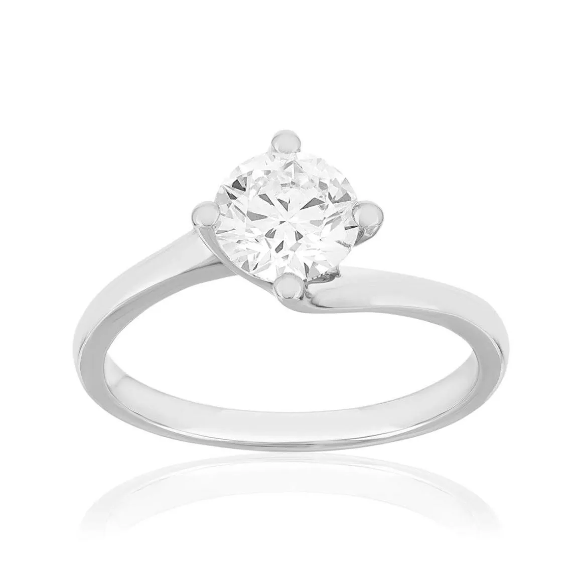 Solitaire or 750 blanc diamant HP1 1 carat