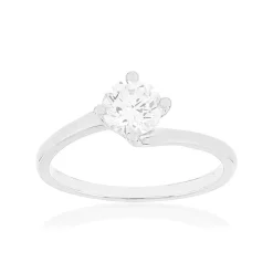Solitaire or 750 blanc diamant HP1 0.7 carat
