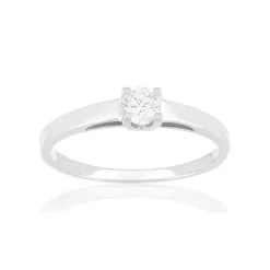 Solitaire or 750 blanc diamant HSI 0.3 carat