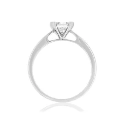 Solitaire or 750 blanc diamant HSI 0.7 carat