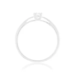 Solitaire or 750 blanc diamant HSI 0.15 carat
