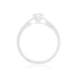 Solitaire or 750 blanc diamant HSI 0.2 carat