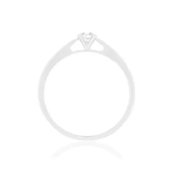 Solitaire or 750 blanc diamant HSI 0.1 carat