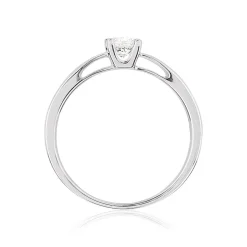 Solitaire or 750 blanc diamant HSI 0.25 carat