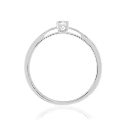 Solitaire or 750 blanc diamant HSI 0.1 carat