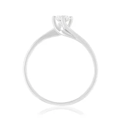Solitaire or 750 blanc diamant synthétique 0,3 carat