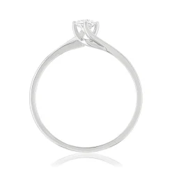 Solitaire or 750 blanc diamant synthétique 0,2 carat